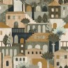 Casamance|Figurative Tapete Cinque Terre Landschaft grün-braun|Figurative