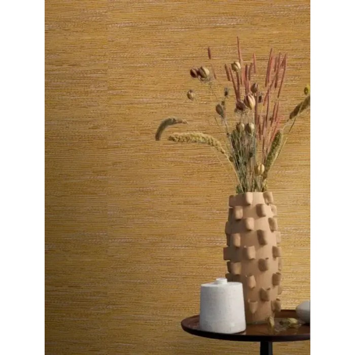 Casamance|Wallpaper natural fibers imitation raffia mustard ochre|Raffia Imitation