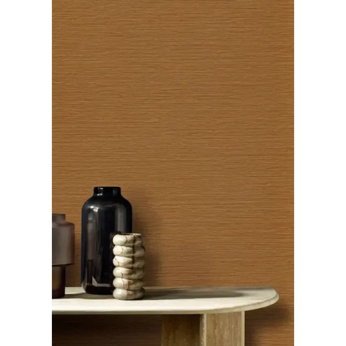 Papel pintado fibras naturales rafia marrón oscuro - Casamance Aventura 74641120