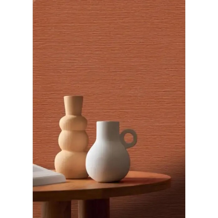 Casamance|Tapete Naturfasern Imitation Raffia orange|Raffiaimitation
