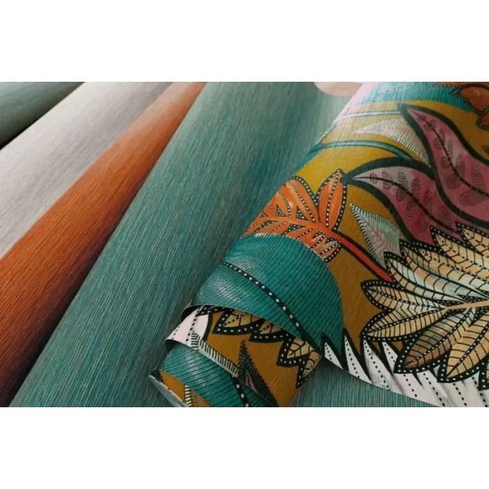 Casamance|Tapete Naturfasern Imitation Raffia orange|Raffiaimitation