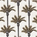 Casamance|Papier peint tropical palmiers blancs et dorés|Haut Gamme