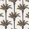 Casamance|Papier peint tropical palmiers blancs et dorés|Haut Gamme