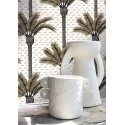 Casamance|Papier peint tropical palmiers blancs et dorés|Haut Gamme