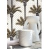 Casamance|Papier peint tropical palmiers blancs et dorés|Haut Gamme