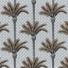 Casamance|Tropische Tapete Palmen grau-steinblau|Hochwertige