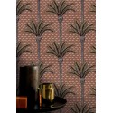 Casamance|Papier peint tropical palmiers corail|Haut Gamme