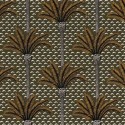 Casamance|Papier peint tropical palmiers kaki et brun|Art Déco