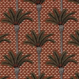 Casamance|Papier peint tropical palmiers verts et dorés|Haut Gamme