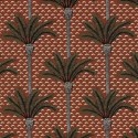 Casamance|Wallpaper tropical palm trees terracotta and orange|Wallpaper
