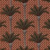 Casamance|Papier peint tropical palmiers terre cuite et orange|Papier Peint