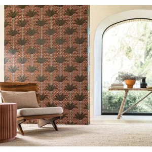Casamance|Papier peint tropical palmiers verts et dorés|Haut Gamme 2