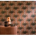 Casamance|Wallpaper tropical palm trees terracotta and orange|Wallpaper