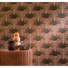 Casamance|Papier peint tropical palmiers terre cuite et orange|Papier Peint