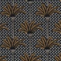 Casamance|Tropische Tapete Palmen schwarz|Hochwertige