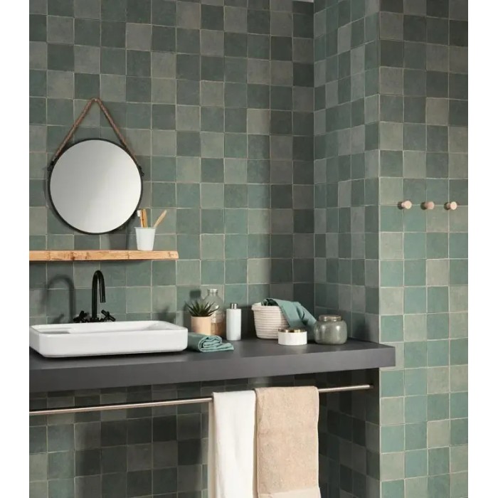 Casadeco|Decorative tile wallpaper for bathroom or kitchen in brown|Tile Imitation