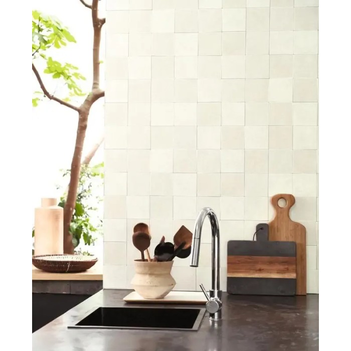 Papel pintado azulejo de baldosa tipo Zellige tonos oscuros - Casadeco Minerals 88109535