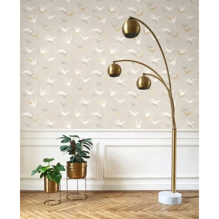 Papel pintado pájaros volando estilo Art Deco - Casadeco Twenties 88631323