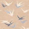 Casadeco|Nude pink Art Deco wallpaper with flying swallows|Art Deco