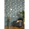 Casadeco|Papier peint Art Déco vert élégant avec oiseaux|Art Déco