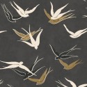Casadeco|Papier peint Art Déco avec oiseaux et élégante combinaison noir-or|Art Déco