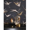 Casadeco|Papier peint Art Déco avec oiseaux et élégante combinaison noir-or|Art Déco