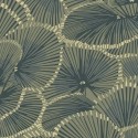 Casadeco|Art Deco wallpaper with vibrant khaki green cabaret fans|Art Deco