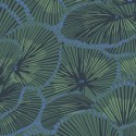 Casadeco|Art Deco wallpaper with metallic green cabaret fans|Wallpaper