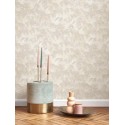 Casadeco|Elegant Art Deco-style wallpaper with beige iridescent palm trees|Tropical