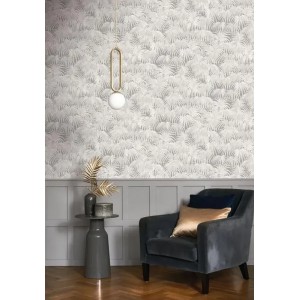 Casadeco|Wallpaper with raffia-effect bamboo natural fiber in pink|Wallpaper 2