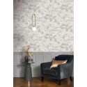 Casadeco|Graue Tapete mit tropischen Palmen und elegantem Glanz|Tropische