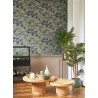 Casadeco|Papel pintado palmeras tropicales verde caqui con brillo|Papel Pintado
