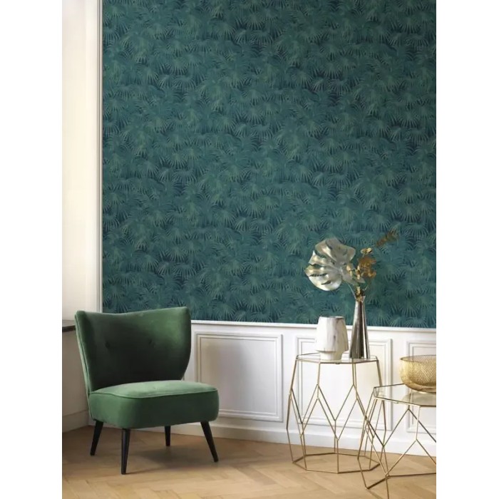 Casadeco|Papier peint feuilles de palmier vertes style tropical|Tropical