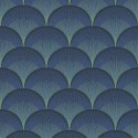 Casadeco|Papier peint motifs d’éventails bleus style Art Déco|Art Déco