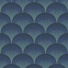 Casadeco|Blue fan pattern wallpaper in Art Deco style|Art Deco