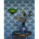 Casadeco|Papier peint motifs d’éventails bleus style Art Déco|Art Déco