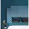 Casadeco|Blue fan pattern wallpaper in Art Deco style|Art Deco