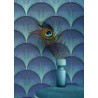 Casadeco|Blue fan pattern wallpaper in Art Deco style|Art Deco