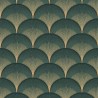 Casadeco|Papier peint Art Déco vert et doré avec formes irisées|Art Déco