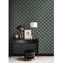 Casadeco|Papier peint Art Déco vert et doré avec formes irisées|Art Déco