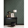 Casadeco|Papier peint Art Déco vert et doré avec formes irisées|Art Déco