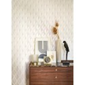 Casadeco|White Art Deco wallpaper with shiny diamond patterns|Rhombus