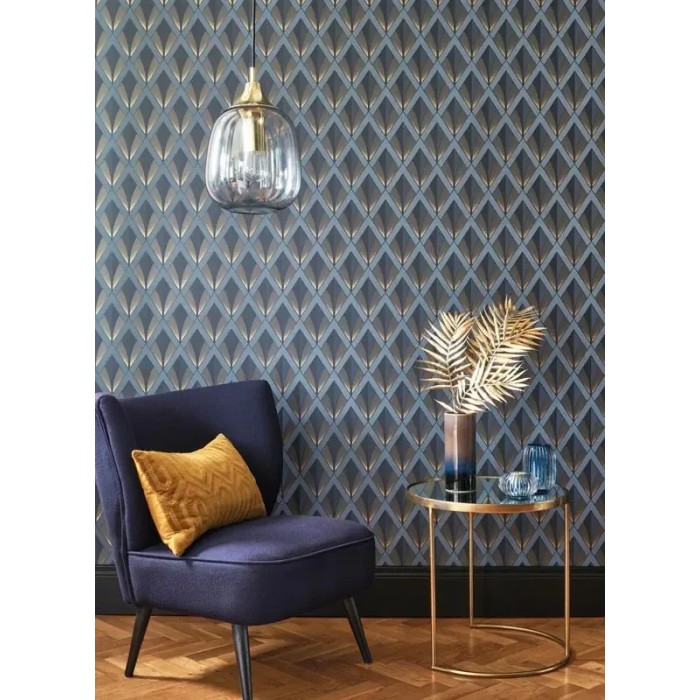 Casadeco|Moderne Art-Déco-Tapete mit 3D-Rauten|Rhombus