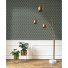 Casadeco|Khaki green and gold Art Deco wallpaper|Rhombus