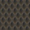 Casadeco|Papel pintado elegante estilo Art Deco de rombos negros y dorados|Geométrico