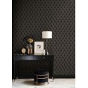 Casadeco|Papier peint élégant style Art Déco avec losanges noirs et dorés|Géométrique
