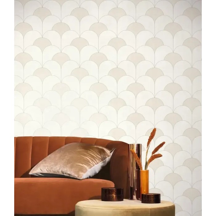 Papel pintado elegante con formas de arcos metalizados estilo Art Deco - Casadeco Twenties 88680220