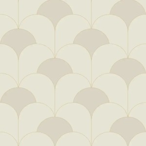 Casadeco|Papier peint Art Déco vert avec arcs géométriques dorés métallisés|Art Déco