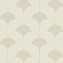Casadeco|Beigefarbene Art-Déco-Tapete mit eleganten Bogenformen|Tapeten