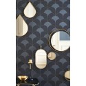 Casadeco|Glamorous Art Deco wallpaper with blue arcs and metallic gold|Art Deco